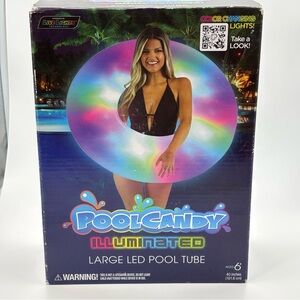 Pool Candy Illuminated Colors LED LIGHT UP 40 in Beach Pool Inner TUBE Large New